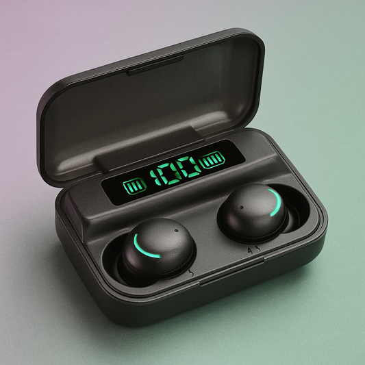 Fone de Ouvido Bluetooth True Wireless com Estojo de Carga e Cancelamento de Ruído